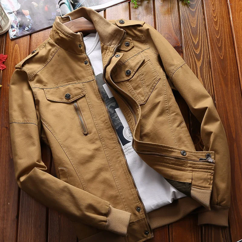 

CHUQING Spring and Autumn Army Workwear Flying Jacket Military Uniform Wind Large Size Jacket Fashion Trend Men's Jacket