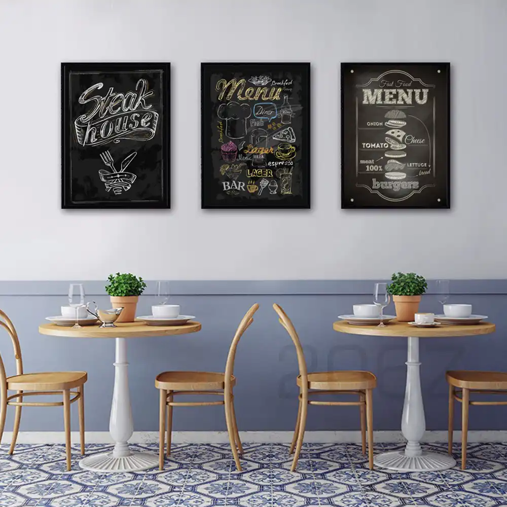 Steak House Bir Menu Makanan Dan Minuman Nordic Poster Dan Cetakan Dinding Seni Kanvas Lukisan Dinding Gambar Barat Restoran Dekorasi Painting Calligraphy Aliexpress