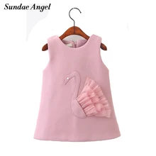 Детские платья для девочек с изображением Ангела из мультфильма «пломбище», без рукавов, с рисунком лебедя, с круглым вырезом, детские платья для девочек, праздничная одежда, От 1 до 6 лет