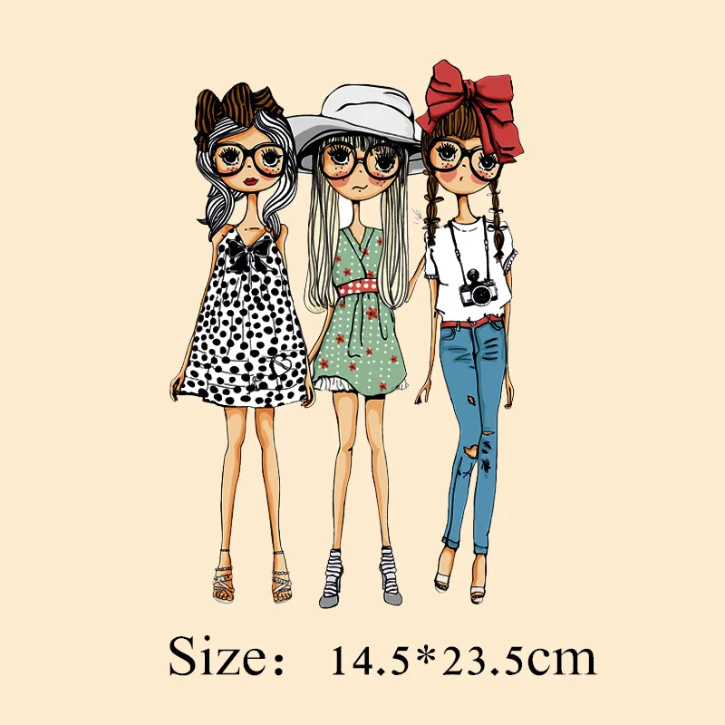 

2pcs/lot T-shirt Dress Clothes Thermal Transfer Offset Printing Pyrograph Design Figure Hot DIY Patches