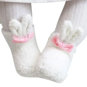 

0-1T Newborn Baby Coral Fleece Socks Long Ear Rabbit Brand Design New Born Infant Sock Baby Clothes Accessories Girls Dress