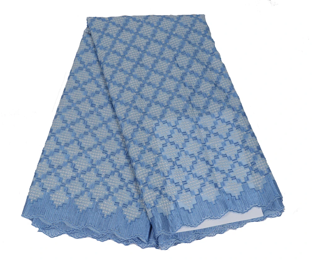

Red And Blue Embroidery Lace Fabric African Swiss Voile Lace 100% Cotton Lace Fabric Hk28-1