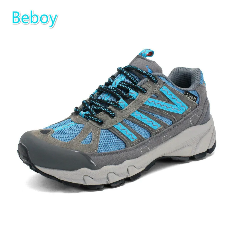 

Beboy Genuine Leather Hiking Shoes Men Women Breathable Climbing Trekking Sneakers Shoes Height Increasing Outdoor Sport Shoes