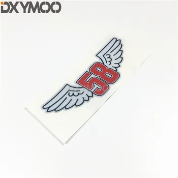 

2PCS Car styling decals MOTO GP Racing 58 wings sticker bumper for Super Sic Marco Simoncelli 58