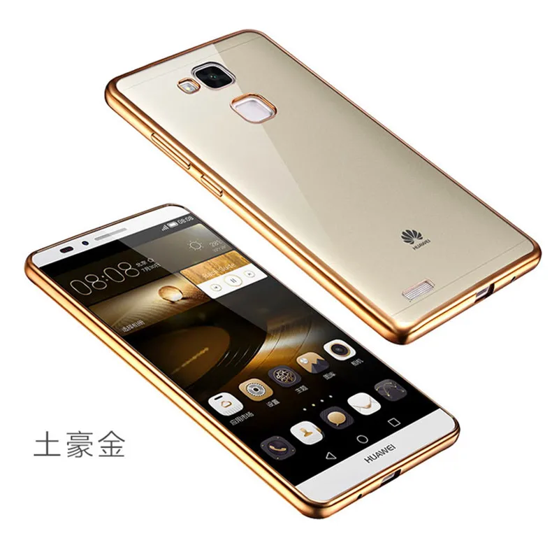 

Huawei Mate 7 Mate7 Silicone Case Colored Plating Frame Soft Silicon TPU Skin Back Cover Phone Case for Huawei Mate 7 Mate7 5.5