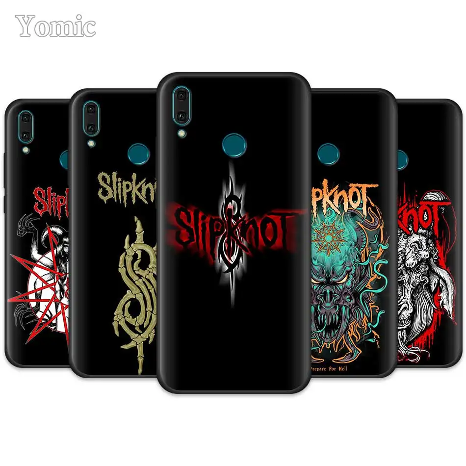 

Slipknot Rock Black Silicone Cases for Huawei Honor Y5 Y6 Y7 Y9 2019 Y9 P30 Pro Honor 20 Pro Phone Case Cover
