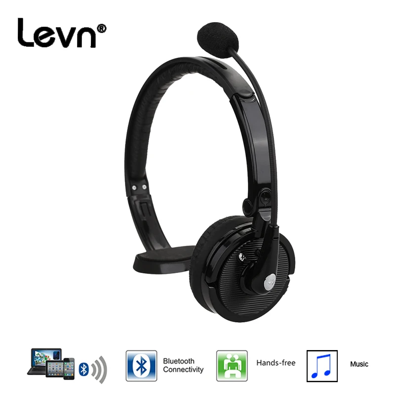 LEVN Bluetooth Trucker Headset Multi Point Stereo Wireless Earphone