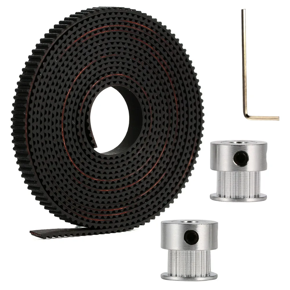 

2M GT2 Timing Belts + 2x 20 GT2 for Gear Pulley for RepRap 3D printer Prusa i3 HT228