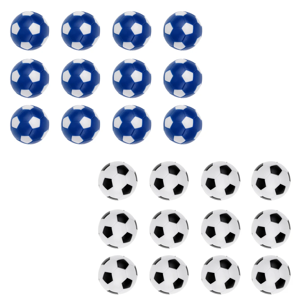 Table Soccer Foosballs Replacements Mini Soccer Balls - Set of 24 - Black White and Blue White