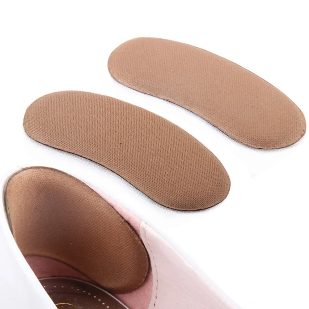 2Pcs Sticky Fabric Shoe Back Heel Inserts Insoles Pads Cushion Liner Grips Sponge After Half a
