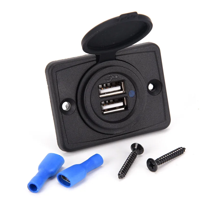 12V Charger Power Adapter 12V Dual USB Car Cigarette Lighter Socket Splitter Outlet Accessories 6.2 x 4.3 x 5.5 mm