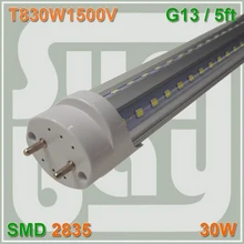Free Shipping V-shaped T8 LED Tube bulb light 5ft 30W 1.5M G13 work with existing fixture 85-277V 270 angle double line SMD2835