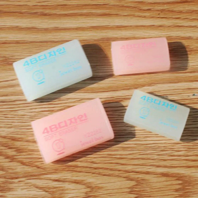 

2 Pcs Novelty Soft 4B Eraser Flexible Cube Colored Pencil Rubber Erasers Office School Stationery Supplies