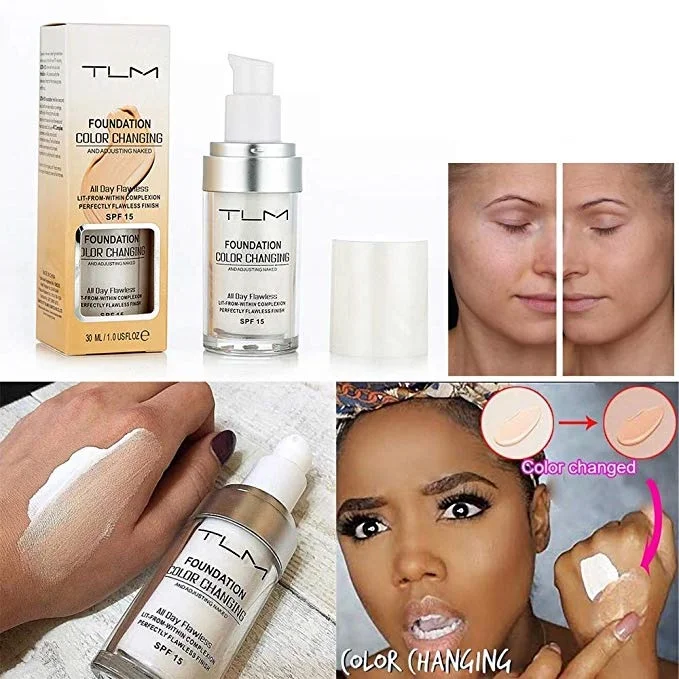 

Magic Color Changing Liquid Foundation Makeup Base Nude Face Cover Concealer Long Lasting Makeup Skin Tone Foundation 30ML