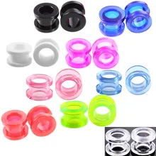 Modrsa 1 par 3-24mm acrílico polia canal oco tampões de orelha colorido orelha expansão orelha túnel calibres corpo piercing jóias