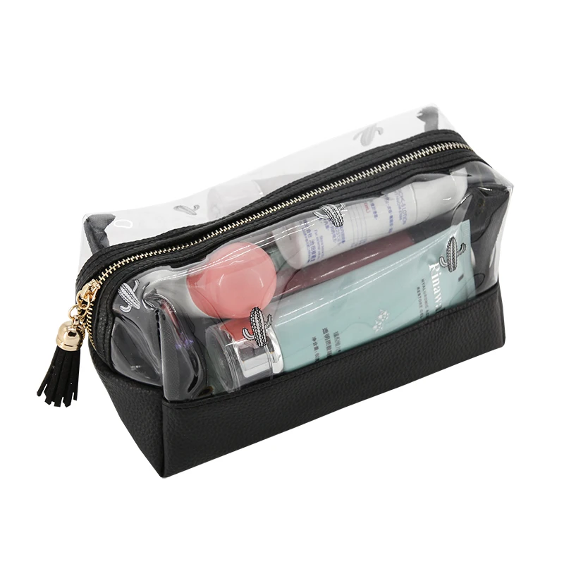 

PVC Cosmetic Bag For Women Travel Makeup Storage Case Toiletry Portable Organzier Container Handle Transparent Wash Pouch