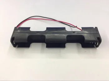 

Dual Layers Black Plastic 4 x AA 6V Battery Holder Case w Leads