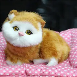 Прекрасный моделирование животных кукла Плюшевые Спальный игрушечная кошка со звуком детские игрушки подарок на день рождения куклы