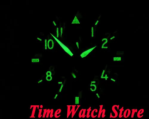 Часы Parnis 47 мм с черным циферблатом и коричневым кожаным ремешком запас хода ST2542 автоматические мужские часы 95