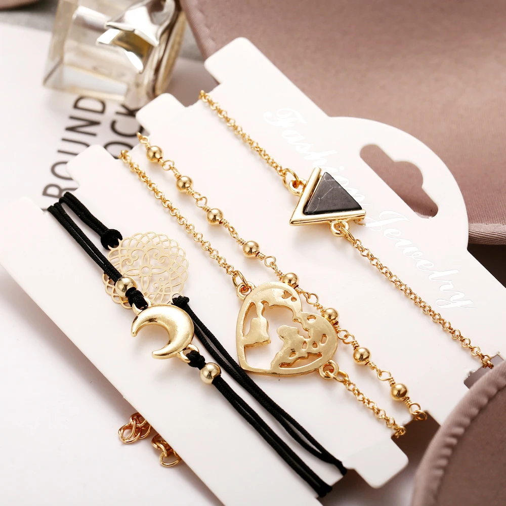 

LuxJuly Female Bracelet Gift Set Free Shipping Black Cotton Chain Bracelet