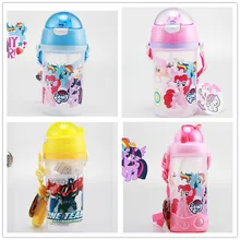 Мультфильм мой маленький пони девочка подарок дети дома кухня фляжки PP с соломинкой путешествия напиток Вакуумная бутылка пластиковый чайник