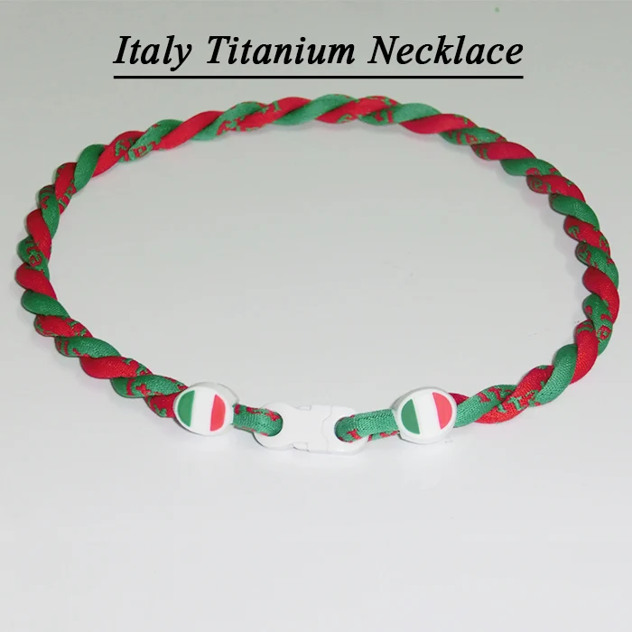 

Italy titanium sports twisted necklace