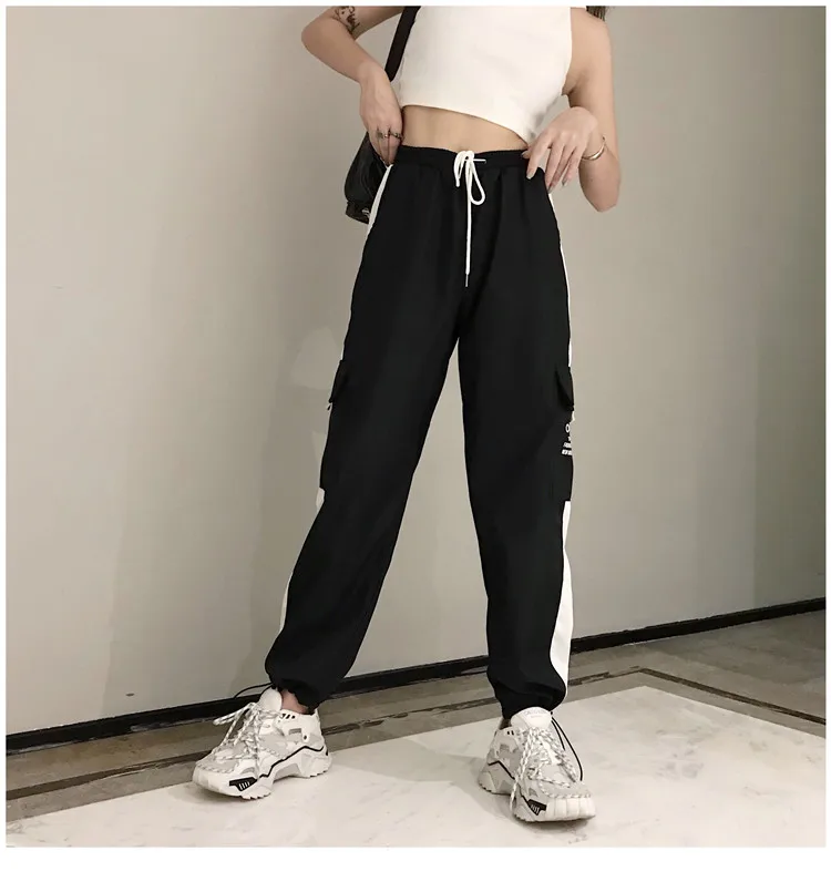 de cintura alta para mulheres, streetwear, tática,