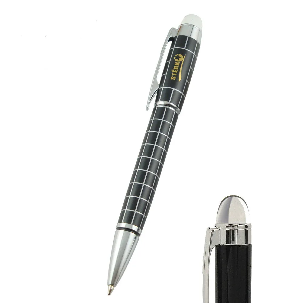 

500pcs/set DHL Shipping Metal Business Pen with Crystal Lattice Rotation Metal Pen Can Laser LOGO Promotional Gift