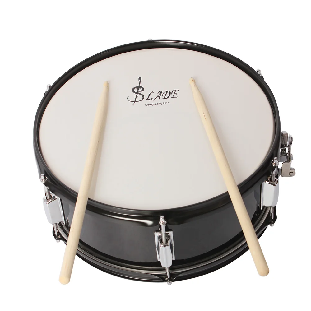 ammoon Professional 14 Inch Snare Drum Head with Drumstick Drum Key Strap for Student Band High Quality Percussion Instrument