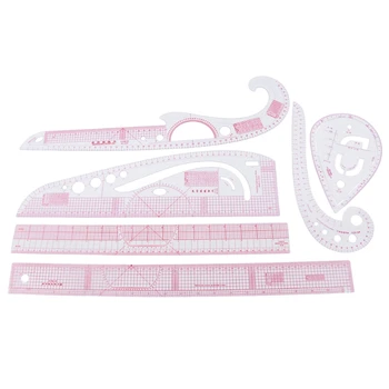

6pcs Sew French Curve Metric Ruler Measure for Sewing Dressmaking Set Kit New
