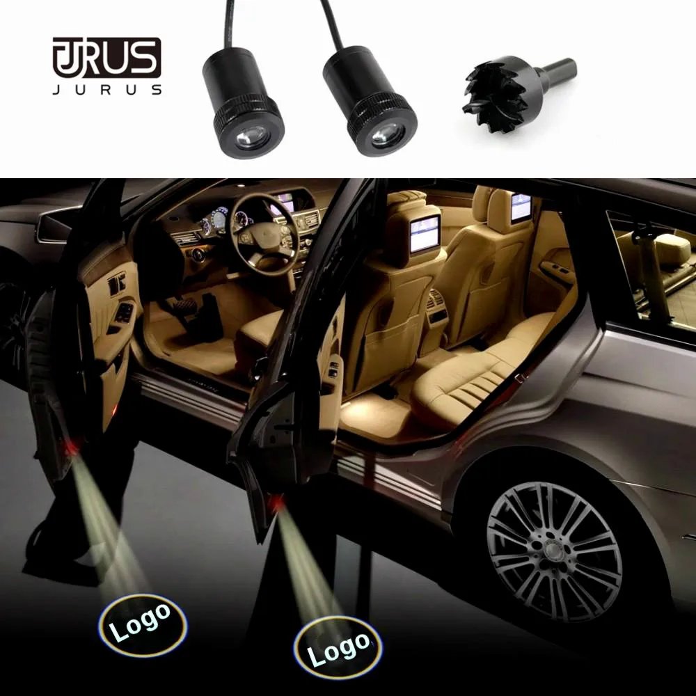 

JURUS 2Pcs Ghost Shadow Light Welcome Lamp Logo Lights Laser Projector Car LED Door Warning Light For Subaru LED Logo Light