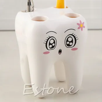 

2015 Newest Lovely Cute 4 Holes Cartoon Tooth Style Design Kid Bathroom Toothbrush Holder -Y102