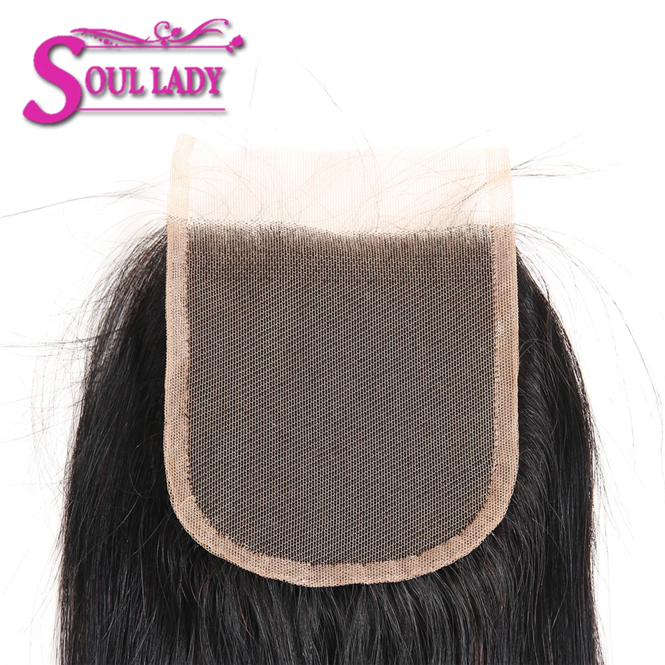 Soul Lady Hair продукты Бразильские прямые кружева закрытие натуральный цвет 8-20 дюймов 4x4 швейцарские кружева не Реми волосы