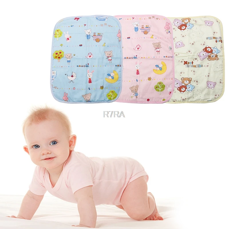 Owl Newborn Waterproof Breathable Bedding Nappy Changing Mat Reusable Soft Cotton Baby Infant Mattress Urine Diaper Pad Home Travel Use
