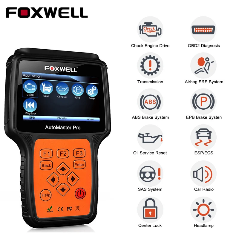 

Foxwell NT624 Pro OBD2 OBDII Automotive Scanner Full System Engine Transmission ABS SRS EPB Oil Reset ODB2 Car Diagnostic Tool