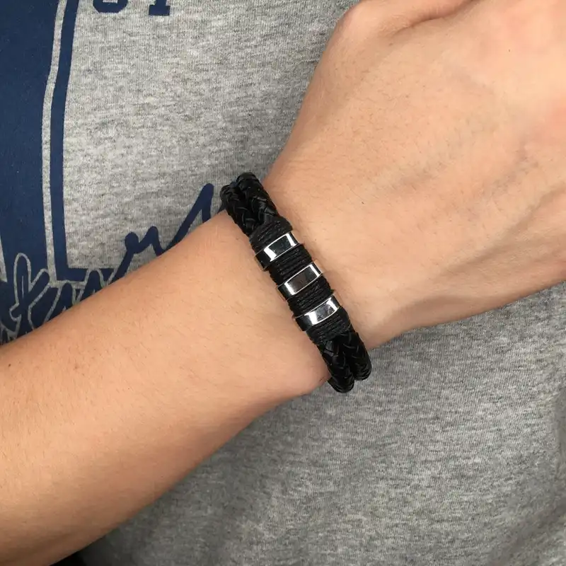 Pulsera caballero acero inoxidable negro b5202