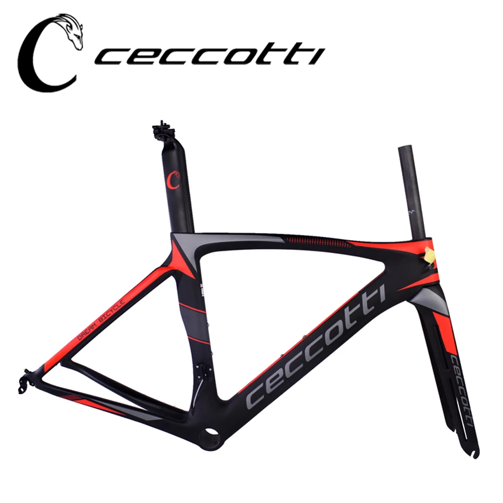 Sale Telaio bici da corsa carbonio CECCOTTI Green carbon road frame road bike carbon frame PF30 cadre carbone route 2019 cyclocross 26