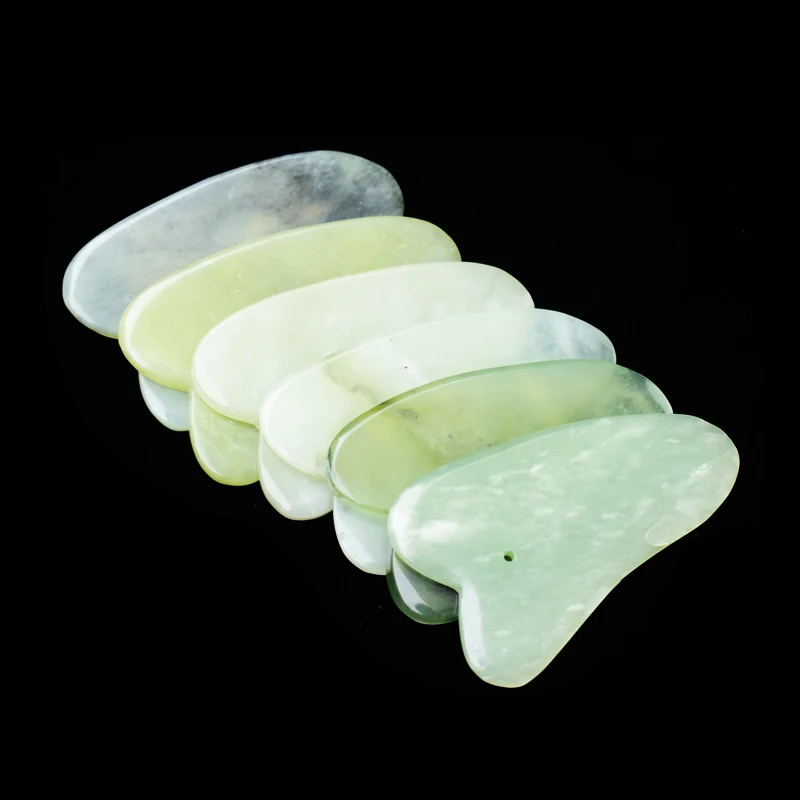 China Traditional Body Facial Gua Sha Board Natural Jade SPA Acupuncture Slimming Scraping Massage Health Care Tools Wholesale