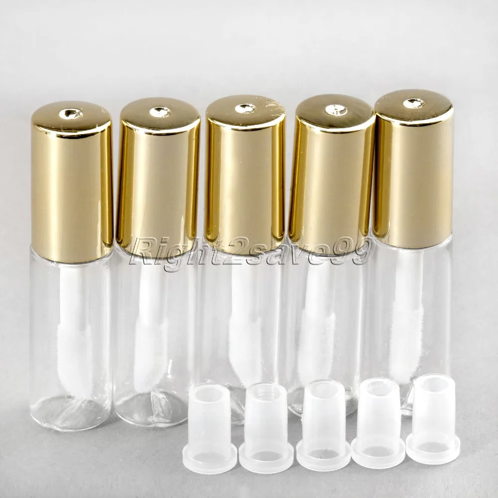 

2017 New Arrival 5pcs Black Sliver Gold 1.2ML Lip Bottle Empty Cosmetic Containers Tube Travel Gloss Parfum Women Perfume Bottle