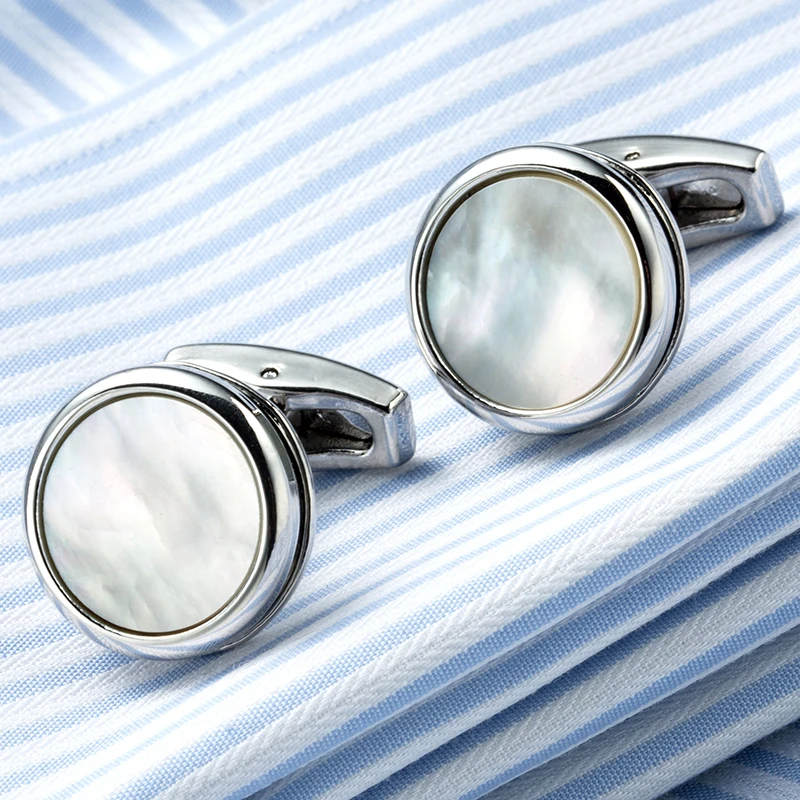

VAGULA Drop Ship Mother Pearl Cuff links Gift French Shirt Cufflinks Men Jewelry Links Gemelos Drop ship 637