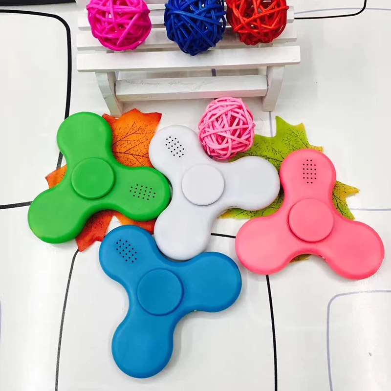 

Fidget Spinner Bluetooth Speaker LED Toy Tri Fidget EDC Hand Spinner Anti Stress Fluorescent For Adult Kids