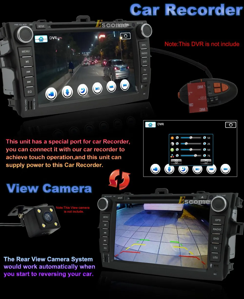 Top MTK3360 Car DVD Player For Toyota Corolla 2006 2007 2008 2009 2010 2011 with 800MHz CPU Dual Core Bluetooth Radio GPS Navigation 4