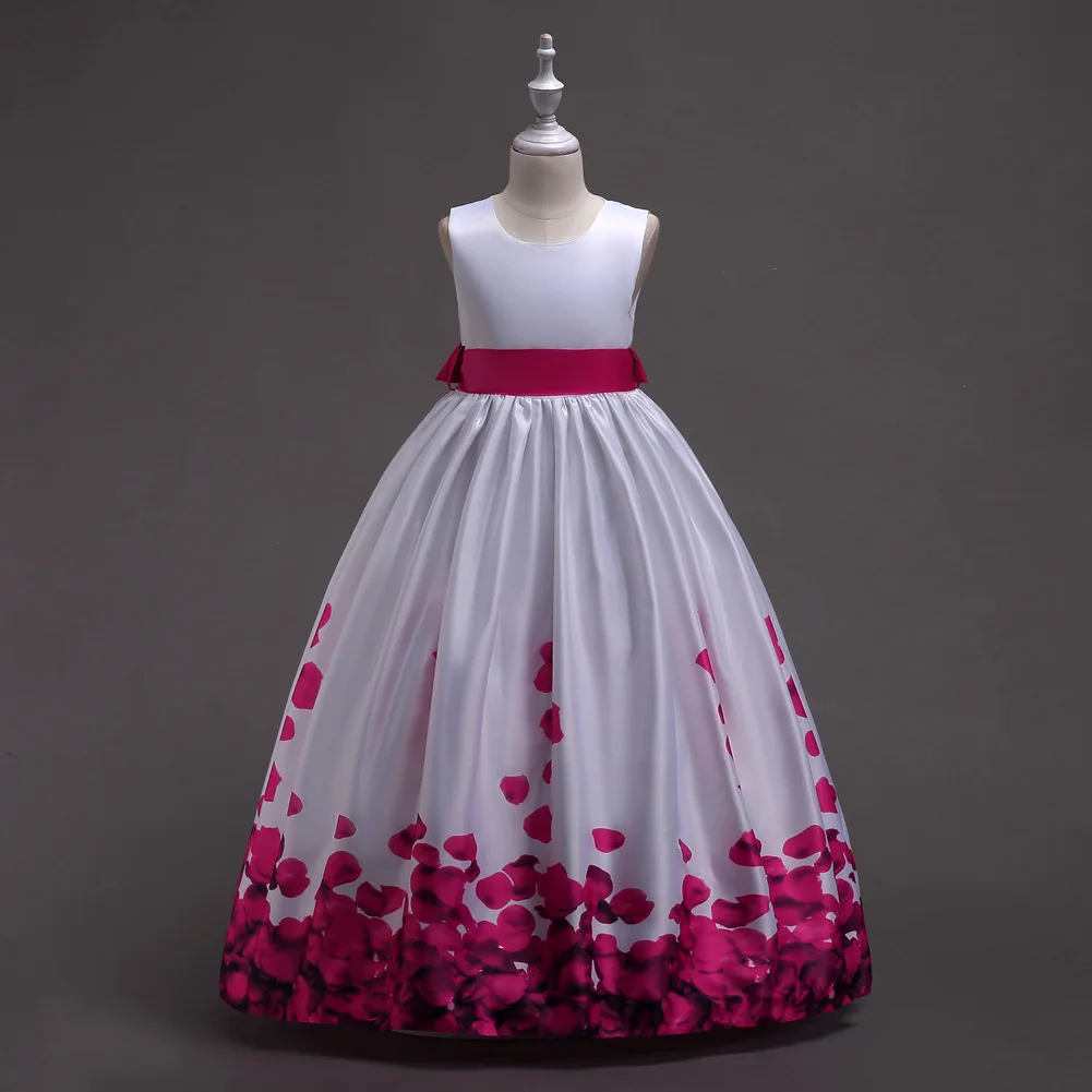 

POSH DREAM Flower Petals Children Girls Dresses for Wedding Party Purple Christmas Dresses for Girls Princess Flower Kids Dress