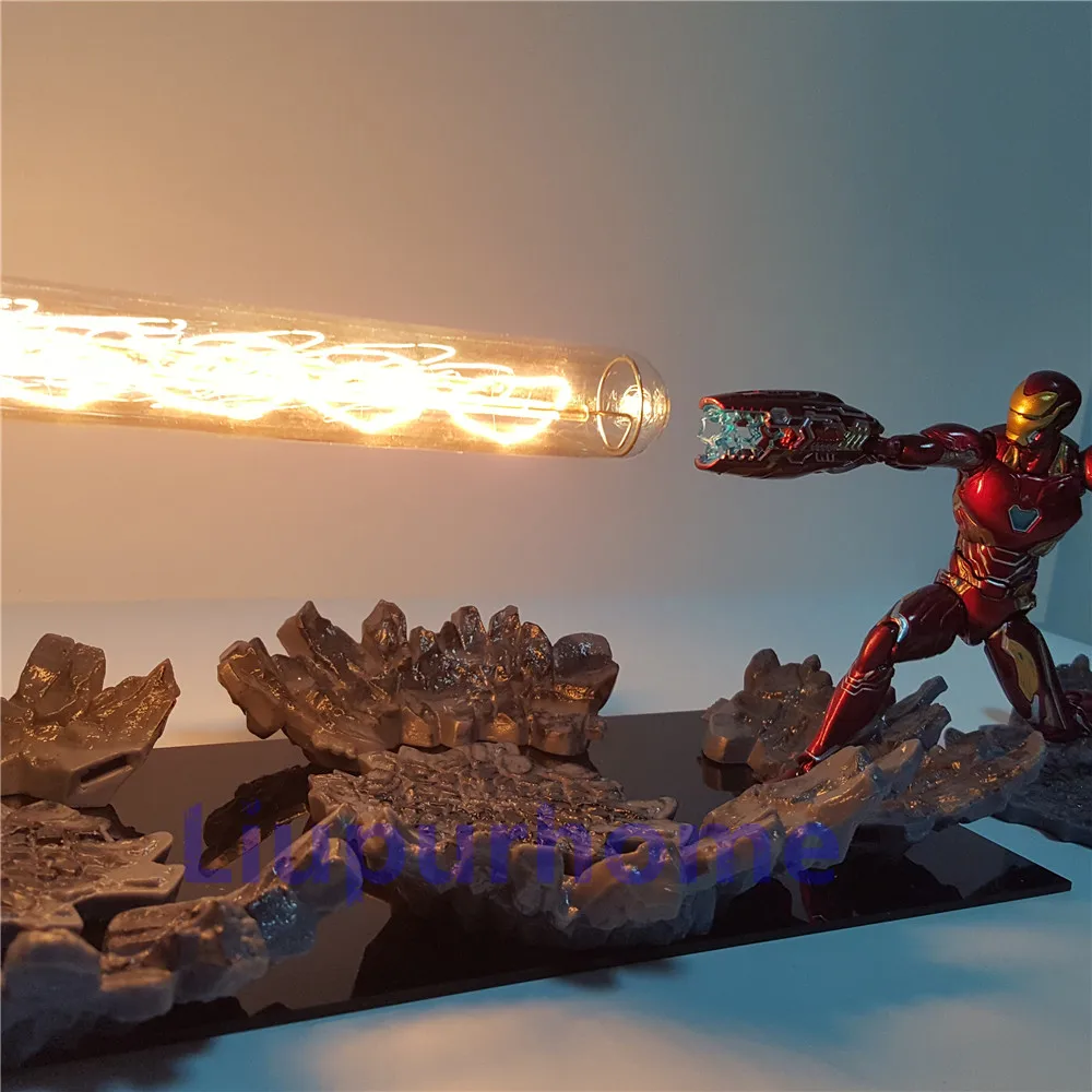 Аниме Hero Endgame Lampara Super Iron Man MK50 лазерная пушка светодиодный светильник аниме