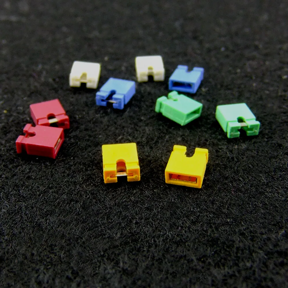 100pcs 2.54mm Jumper Cap Shorted Mini Micro Each color 20pcs s741 | Обустройство дома