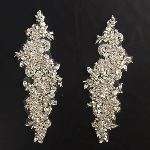 Фотообои тяжелые бусины для свадебного пояса DH2 #|rhinestone applique|rhinestone beaded appliquesbeaded