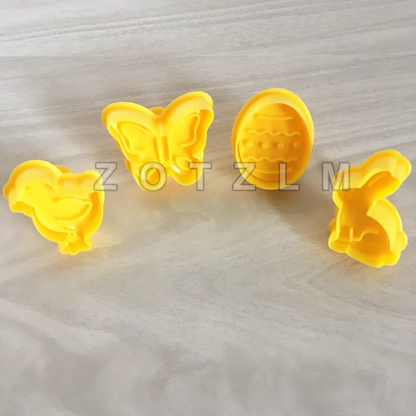 4 шт./компл. пасхальные бонусные пластиковые формочки для печенья 3D пасхальное