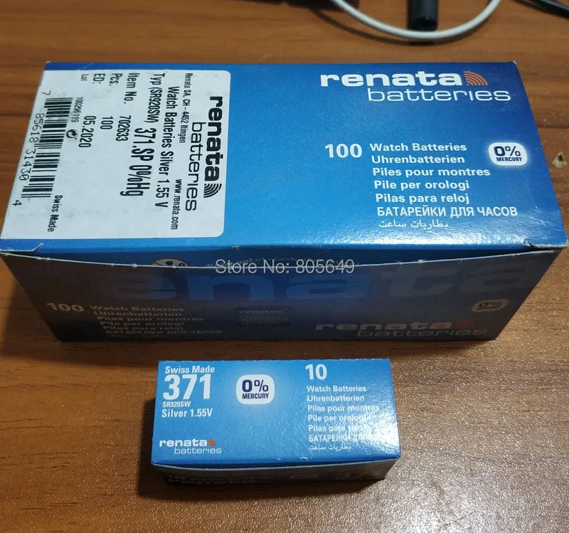 20xrenata часы с оксидом серебра 371 SR920SW 920 1 55 V 100% оригинальный бренд renata батарея|battery