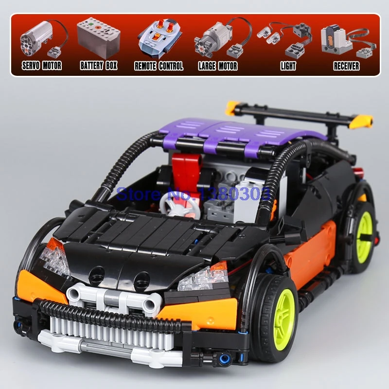 

brand 20053 Technic Hatchback Type R Building Blocks With Electric Motors Power Functions Bricks Compatible With wange MOC-6604