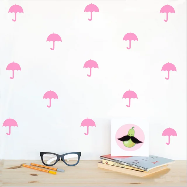 12pcs lot 3d wallpaper pink small umbrella simple girl room wall